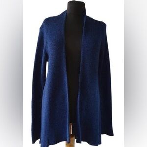 Karl Lagerfeld Paris Size Small Navy Open Front Waterfall Cardigan